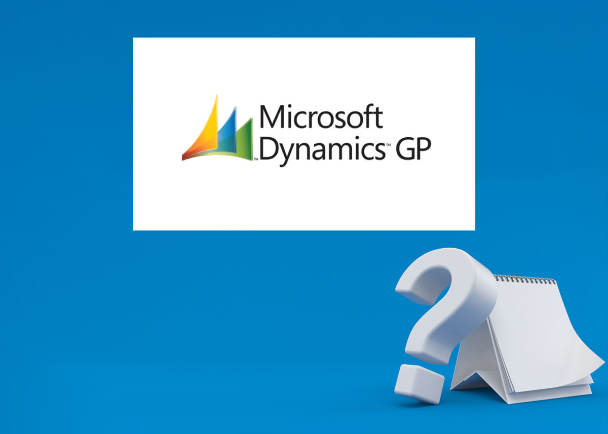 Microsoft Dynamic GP logo with blue background