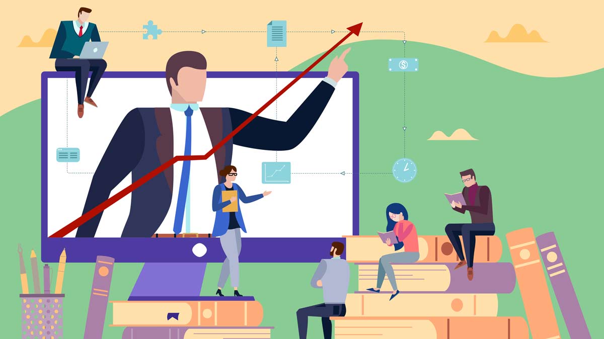 Illustration concept of employees learning
