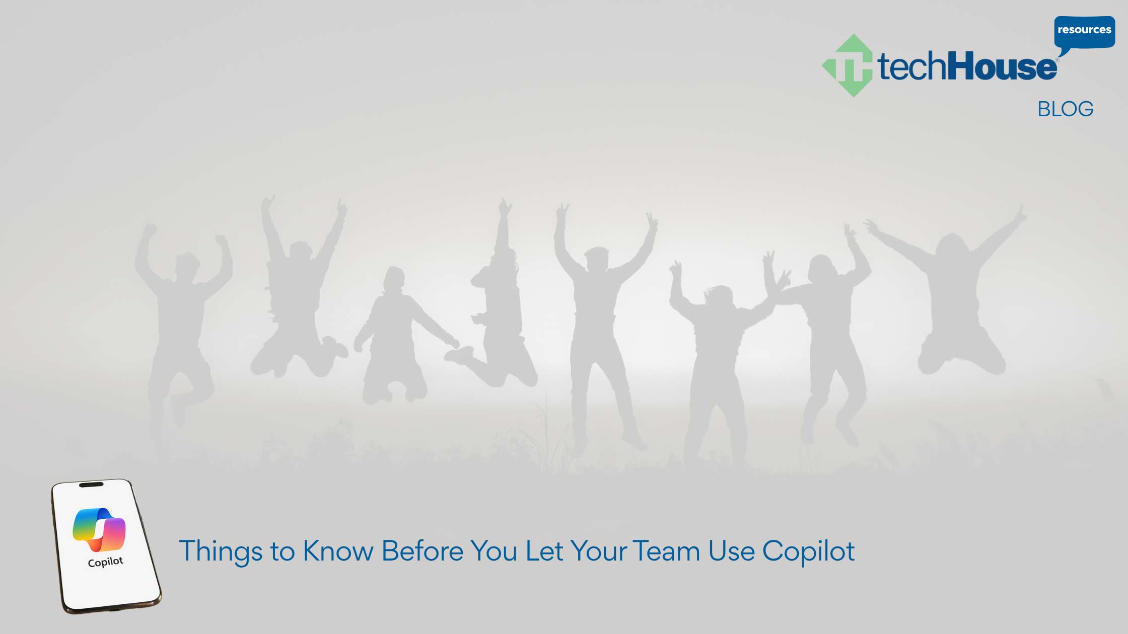 Silhouettes of happy people jumping