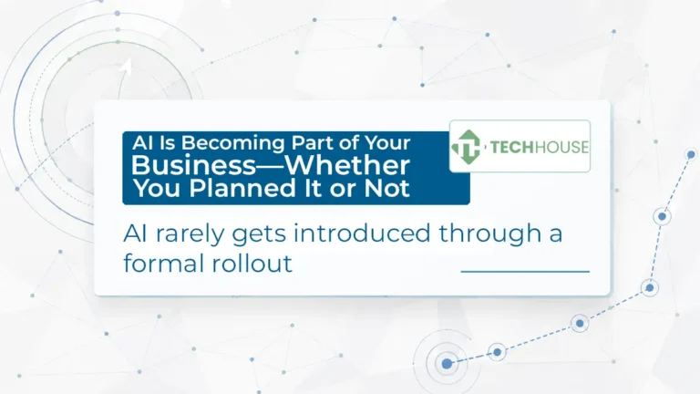 abstract bg with text AI Is Becoming Part of Your Business-Whether You Planned It or Not