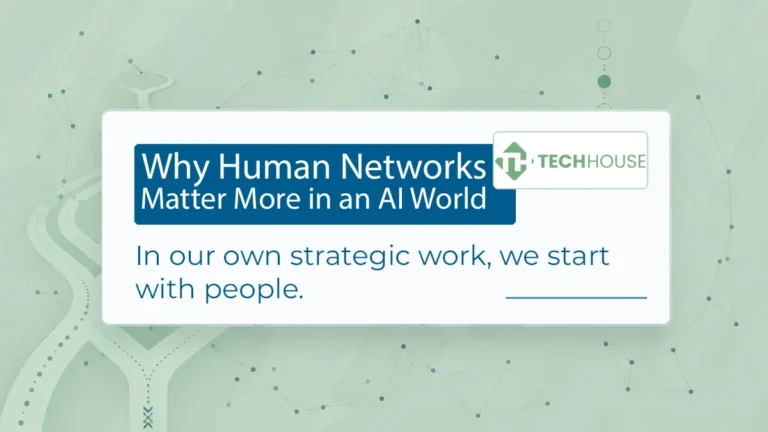 background with text: Why Human Networks Matter More in an AI World